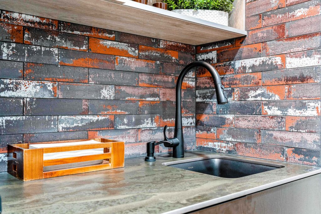 Klein Kitchen and Bath Showroom Black Brick Kitchen