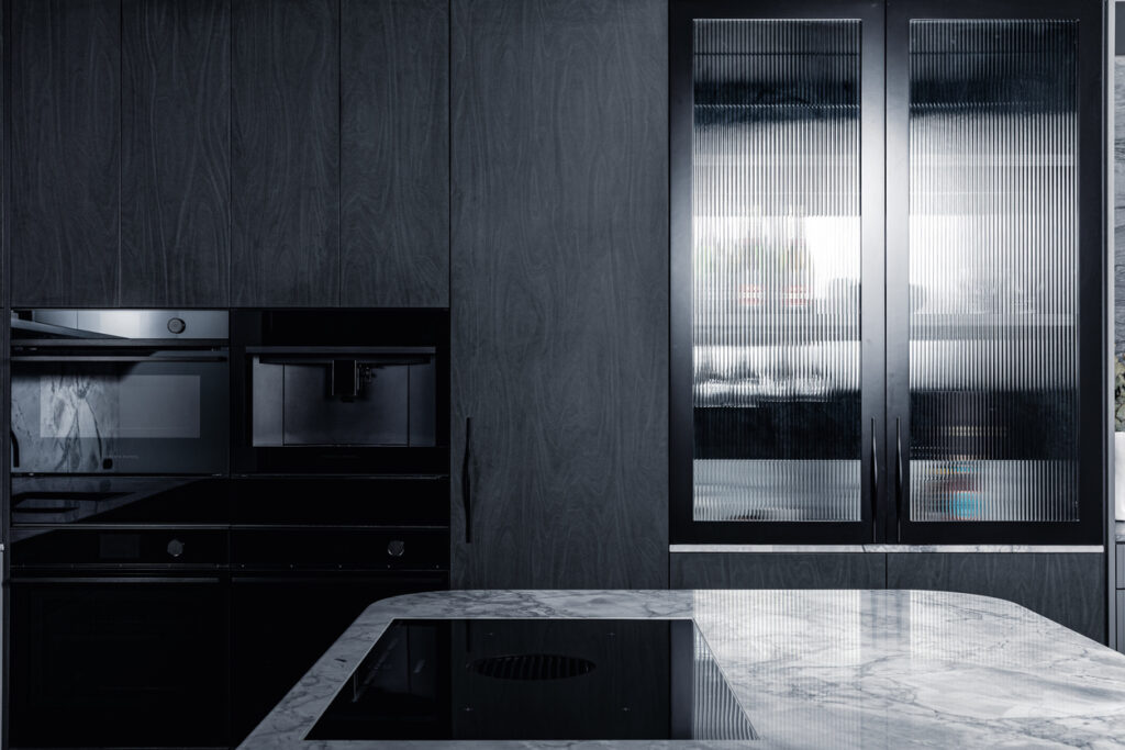 Glass front kitchen cabinet doors