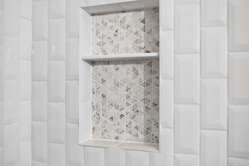 Vertical niche in NYC bathroom