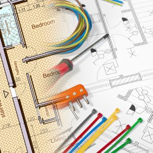 Electrical work tools and electrical system with a residential building project